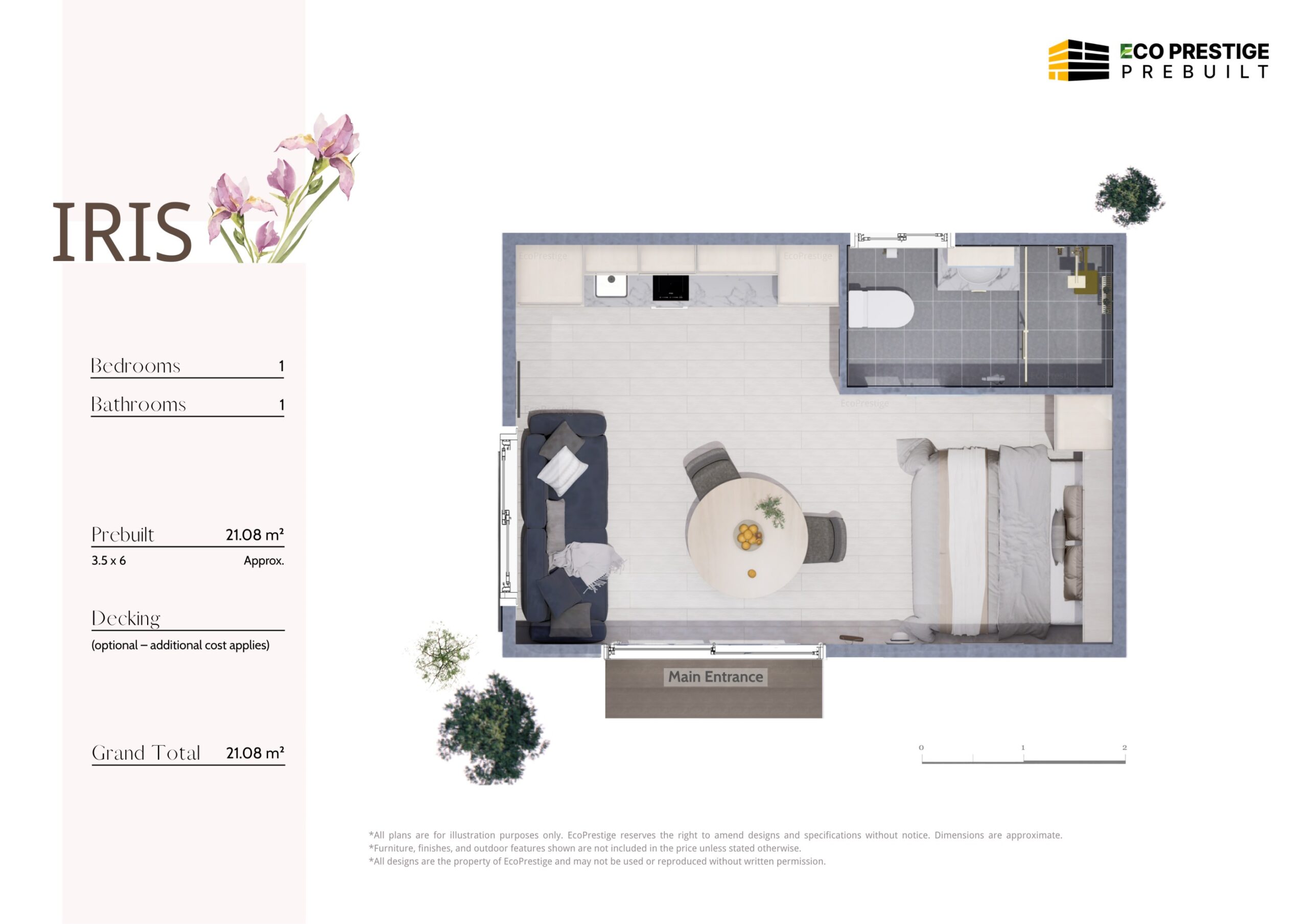 Iris (21.08㎡ | 1 Bed, 1 Bath)