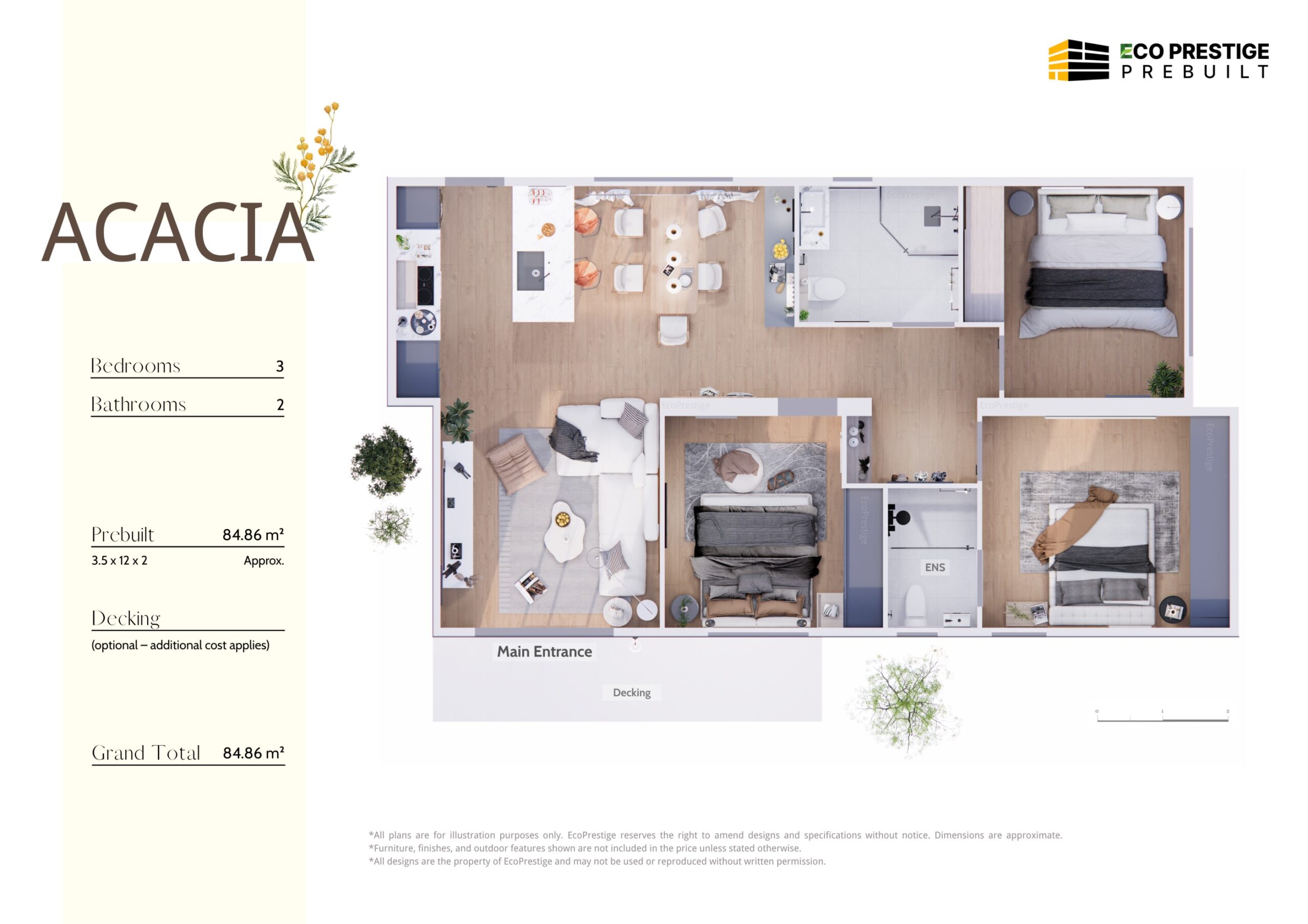 Acacia (84.86㎡ | 3 Beds, 1 Bath)