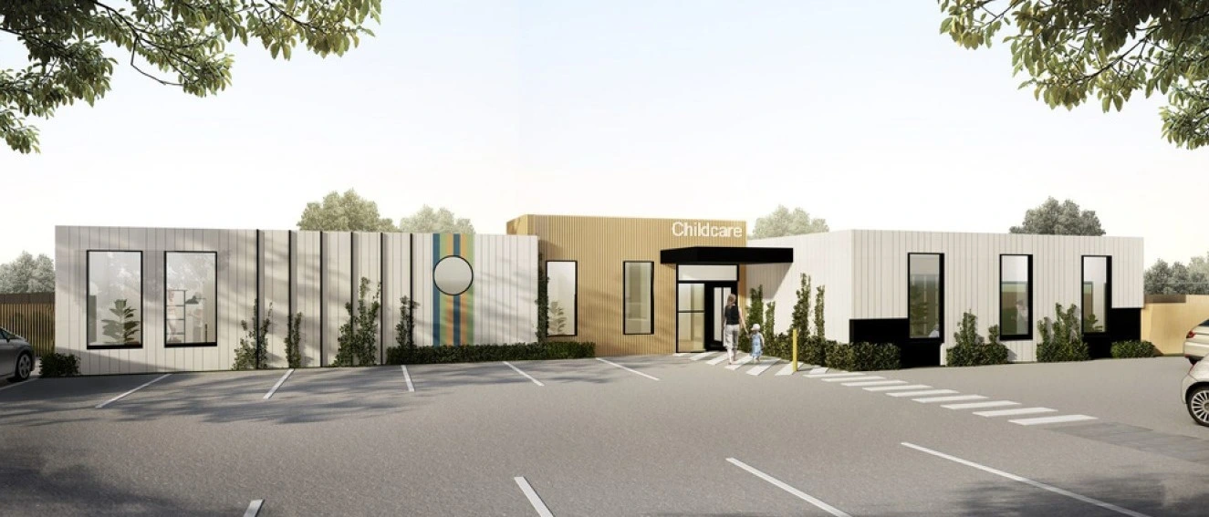Modular prebuilt building project by EcoPrestige showing construction progress