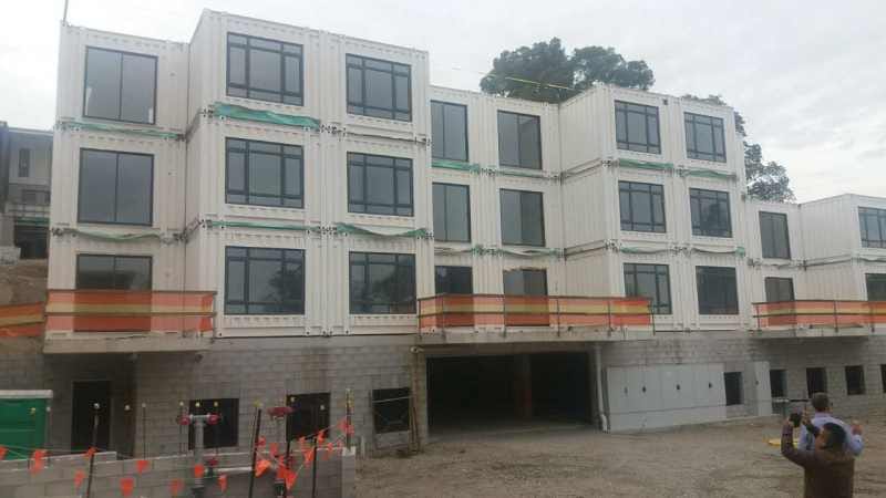 Completed multi storey modular apartment building